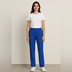 Figs Scrub Pants Straight Leg Elastic Blue Size Medium Tall